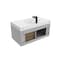 Castello Usa Thames 36-inch Gray Vanity Set with White Top and Black Handles CB-MC-36G-BL-20146-WH - alternate 3